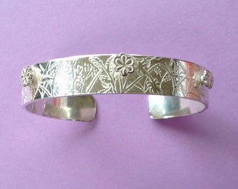 Sterling silver ' hedgerow' bangle