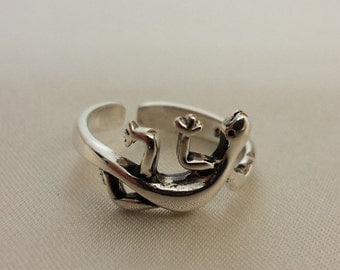 Adjustable Lizard Ring - .925 Sterling Silver - Toe Ring or knuckle ring