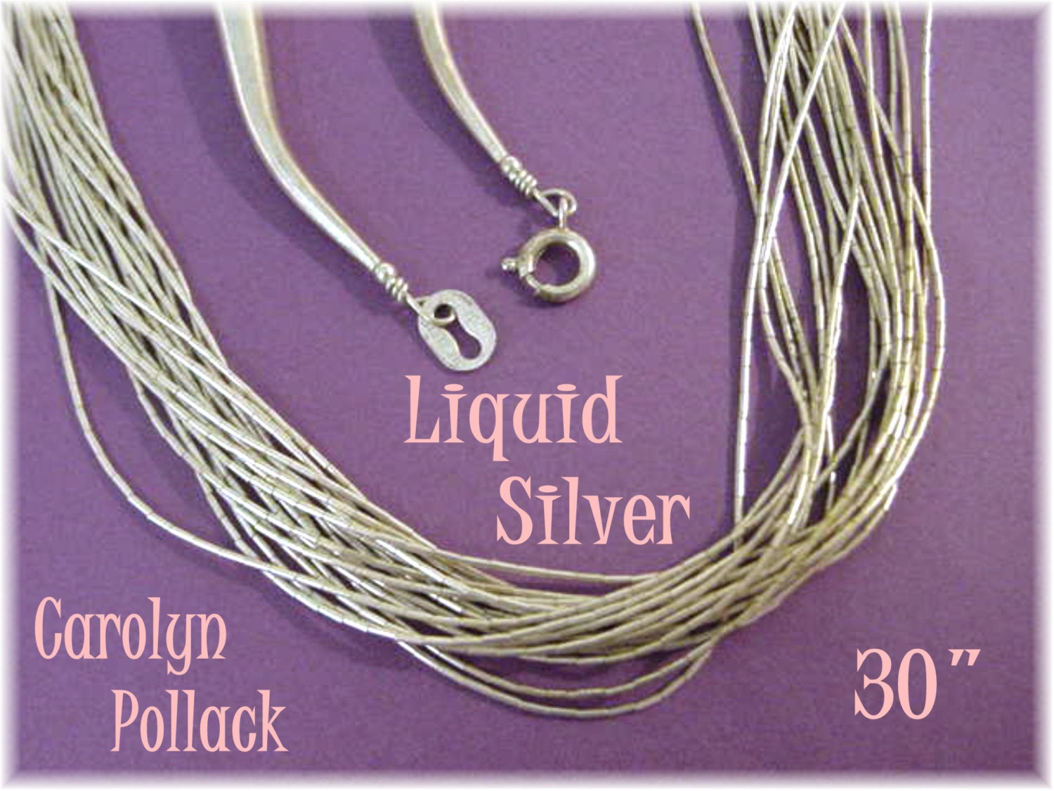 Liquid Silver 30 Necklace 20 Strands 32 Grams Sterling