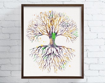 Tree Of Life Art, Tree Of Life Painting, Watercolor Tree Of Life, Tree Of Life Poster, Tree Of Life Illustration, Nature, Watercolor Art