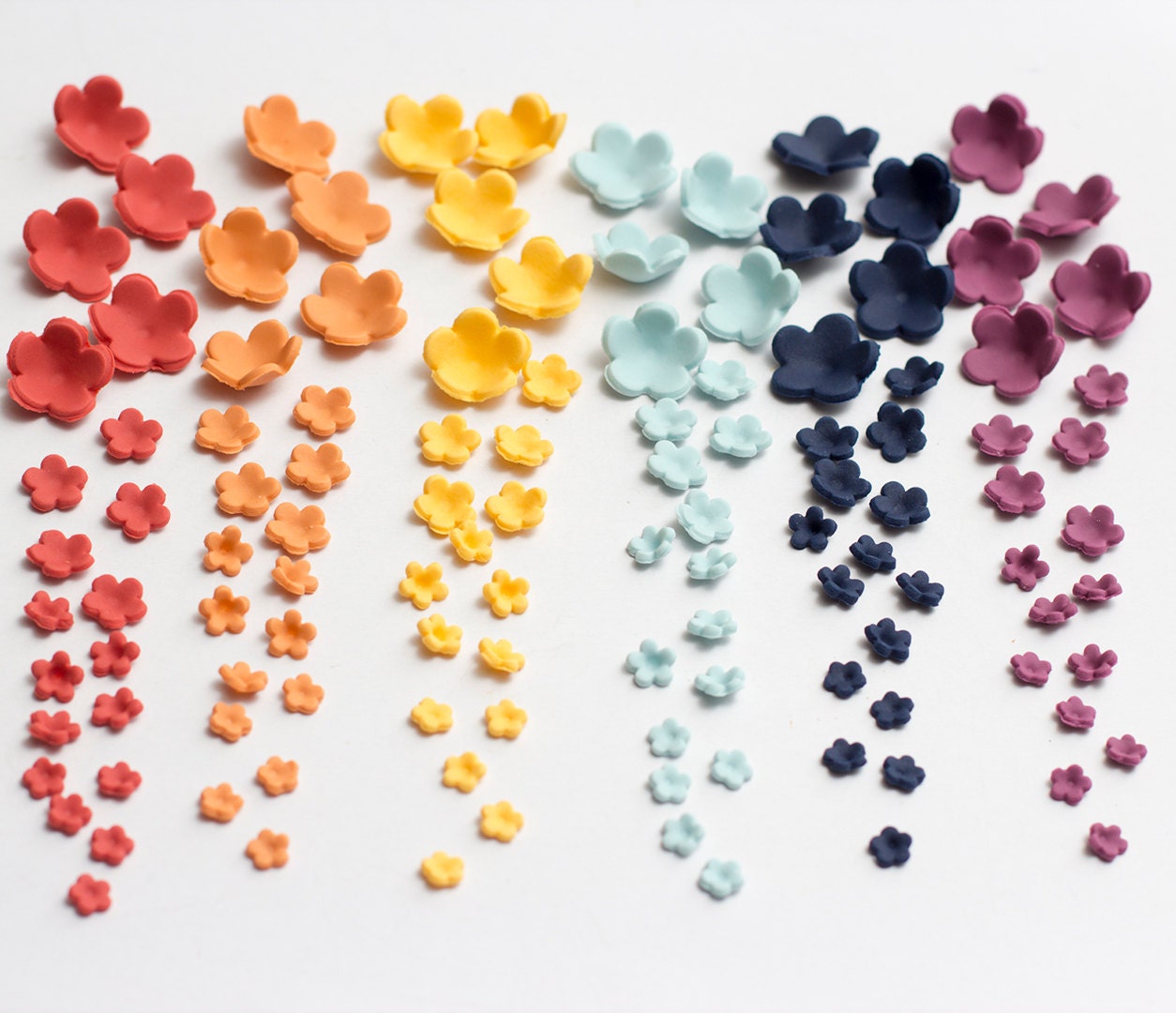Set of 120 small fondant flowers for Summer by SeasonablyAdorned