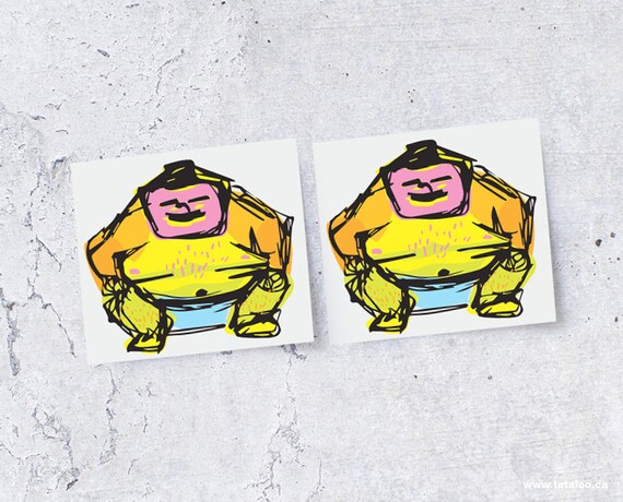 Sumo Temporary Tattoo Set of 2