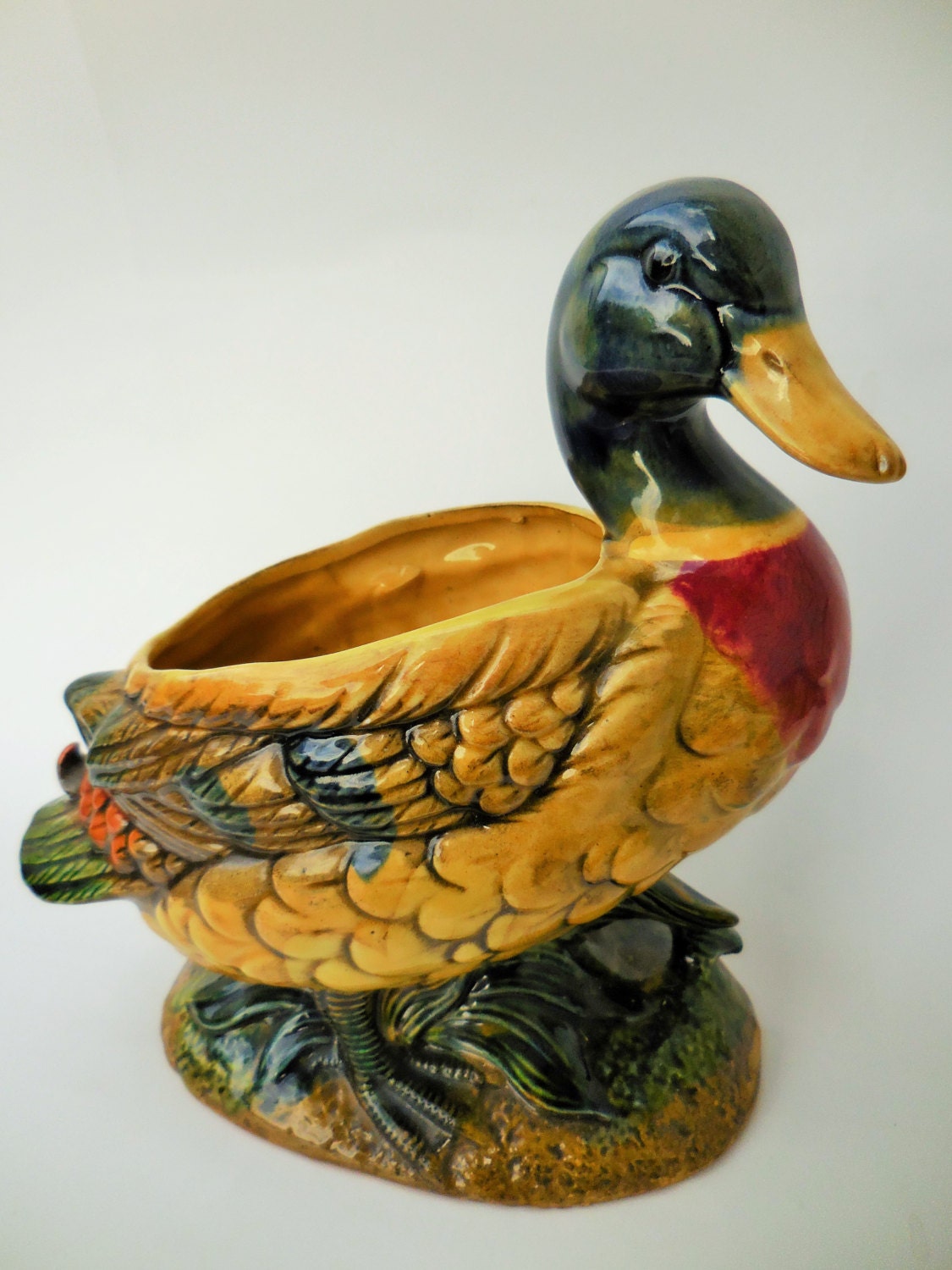 Lefton duck vase duck decor vintage Lefton Lefton 1980s