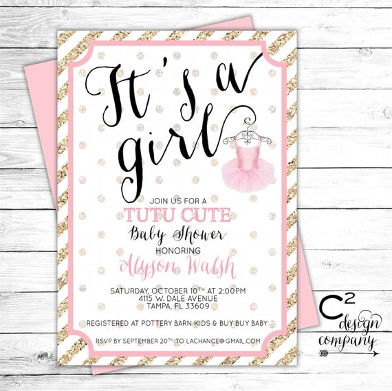 Tutu Cute Baby Shower Invitation