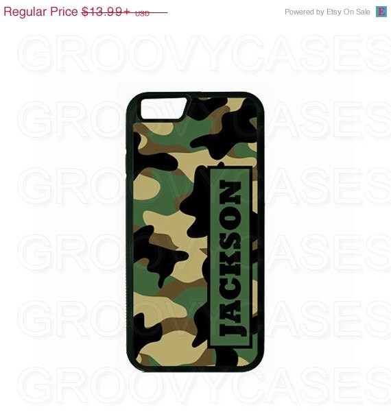Personalized iPhone 6 or 6 Plus Case Rubber Camo by GroovyCases