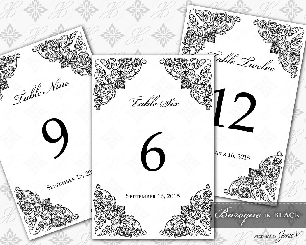 Printable Table Card Digital Template Wedding Instant