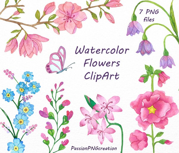 clipart watercolor flowers - photo #39