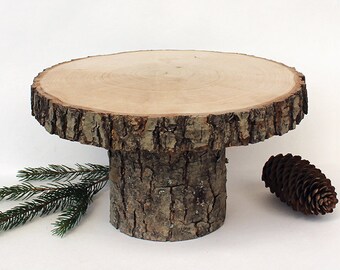 Rustic 10" Wood Stand. Rustic Cake Stands. Rustic Centerpiece. Natural Cake Stand. Rustic Wood Cake Stand