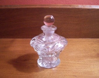 Items similar to Hand Painted Crystal Perfume Bottle, Round Prism Art ...