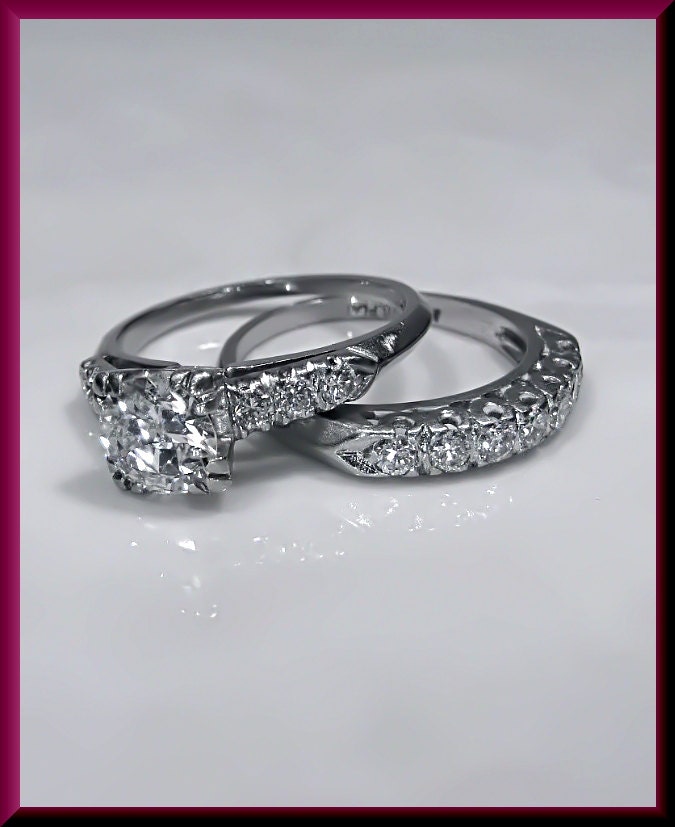 Vintage Engagement Ring 1950�s Diamond Engagement Platinum