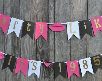 Dirty 30 Birthday Party Banner, 30 and Flirty Party Banner