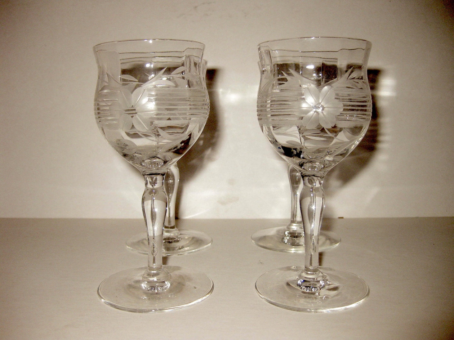 Antique Cut Crystal Cordial Sherry Glasses Set Of 4 Haute Juice