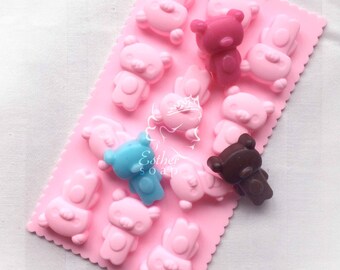 E006- Buy 2 get 1 FREE! 11-cavities cute lovely bears silicone mold mould chocolate cake soap molds embeds