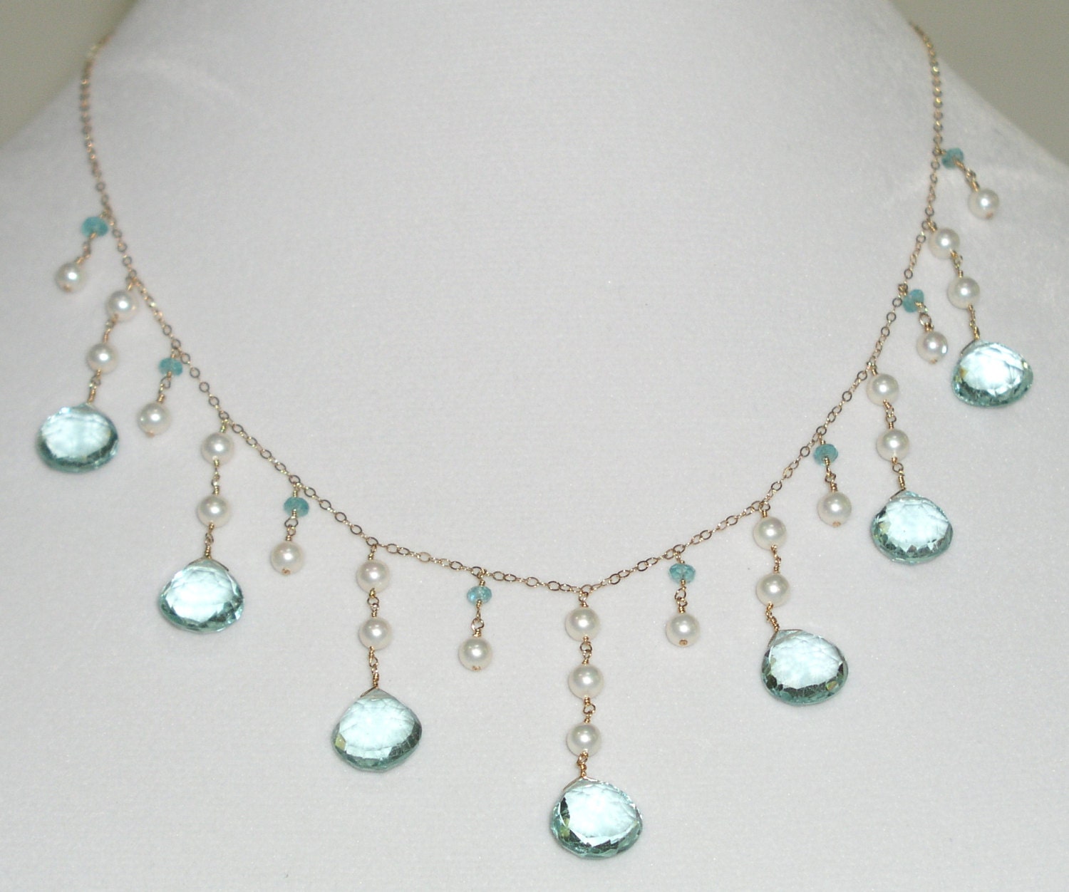 Aquamarine & Pearl Necklace item 1210