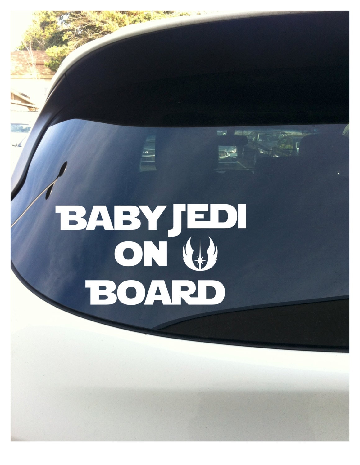 Baby Jedi on Board Decal Star Wars Baby on Board White