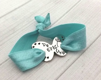 Personalized Butterfly Hair Tie Bracelet - Runners Bracelet - do epic