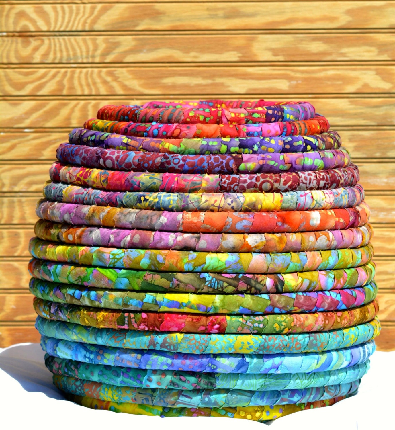 Large Fabric Coiled Basket 4932