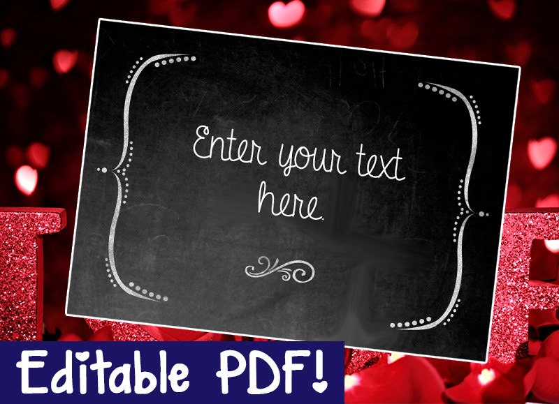 Blank Chalkboard Sign EDITABLE DIY PRINTABLE Instant