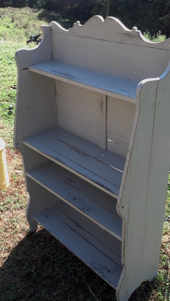 Shabby chic gray standalone shelf by oldandnu on Etsy Shabby chic
