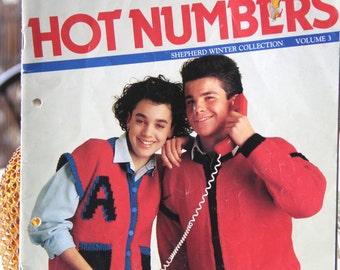 Vintage 1980's Hot Numbers Knitting pattern