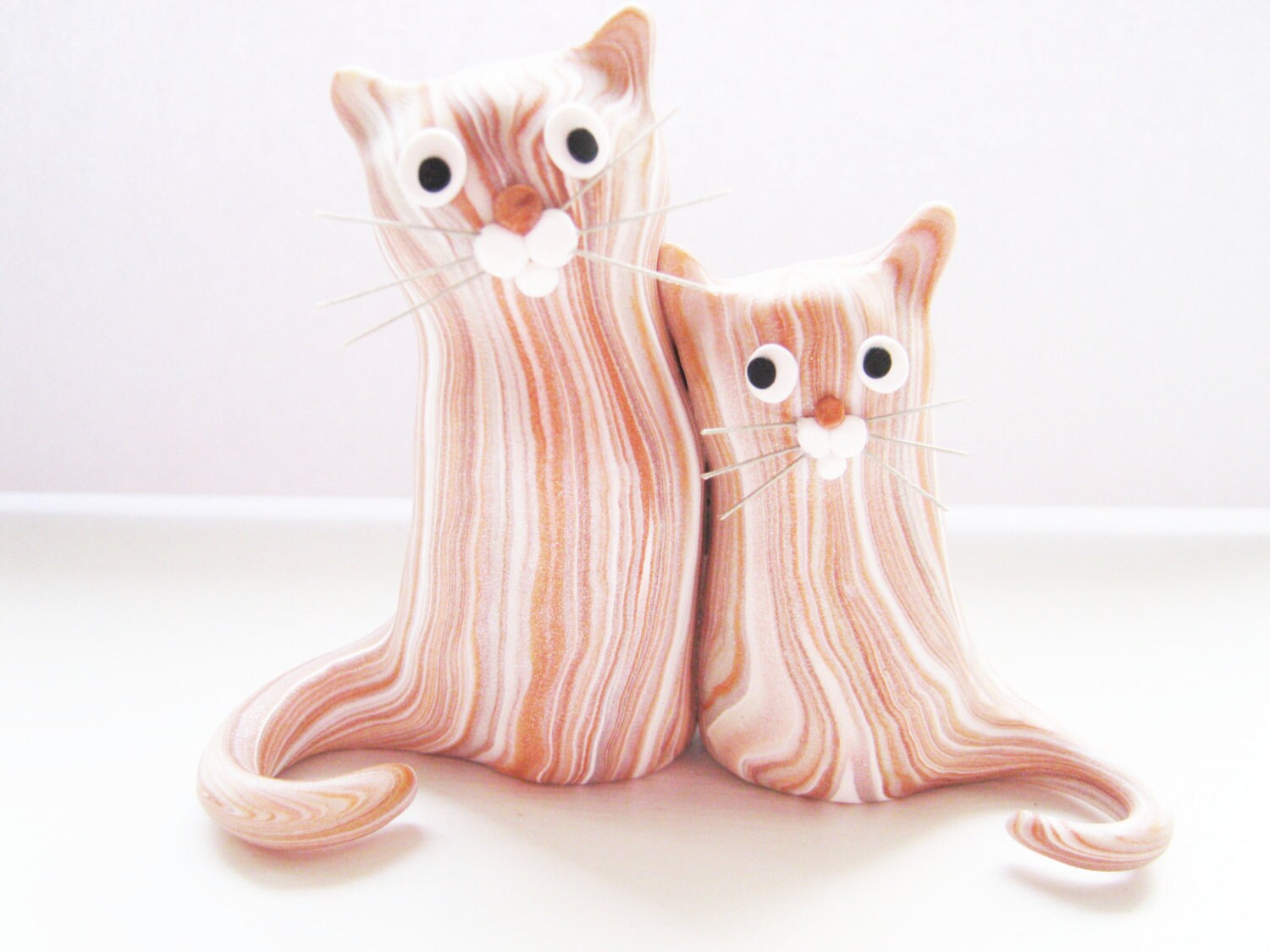 Copper Cat Sculpture Polymer Clay Cats Cat by