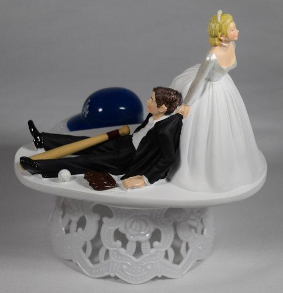 Handmade Wedding  Cake  Topper  MLB Themed Los  Angeles  Dodgers