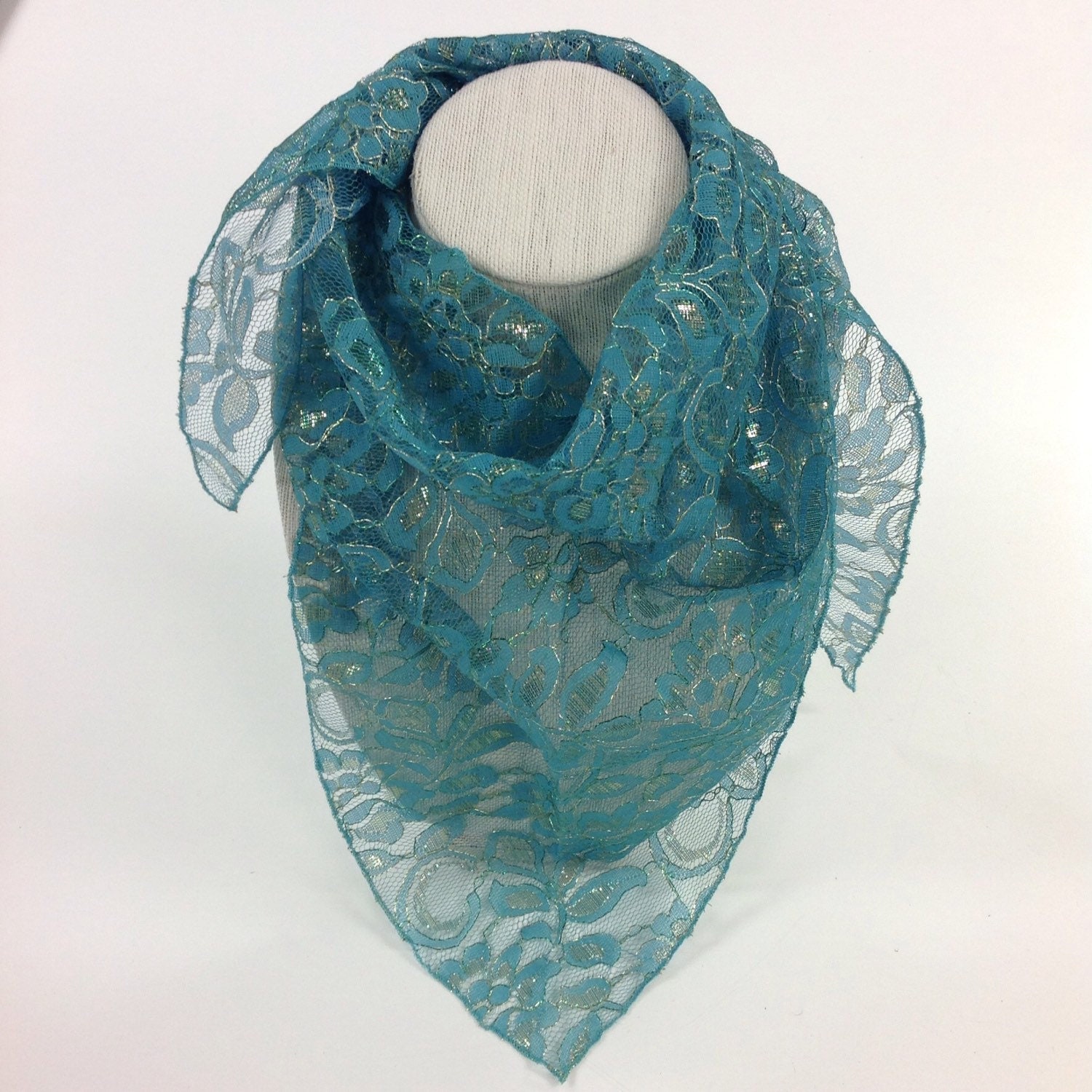 Teal Green head scarf Festive Holiday gift Gift by BlingScarves