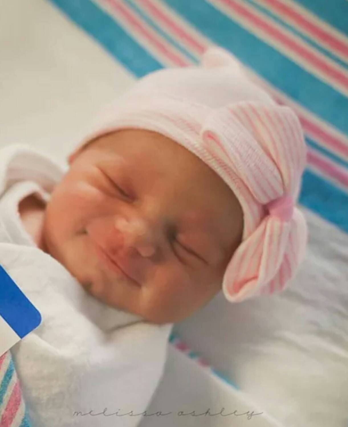 A Best Seller Baby Hospital Hat. Baby Girl Big Bow Hat Made