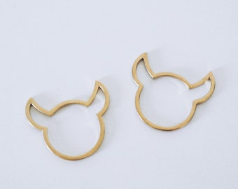 sinister kid // devil horns ring, brass devil ring, dainty ring, brass stacking ring, wicked jewelry, horns ring, halloween ring