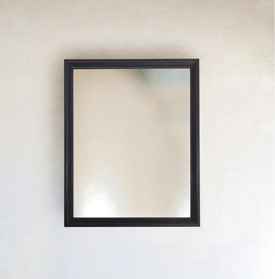 Funky Abstract Patterned Thin Black Framed Mirror size 8x10