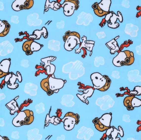 Peanuts Flying Ace Fleece Fabric Sold by the Yard