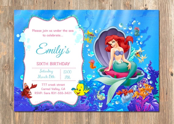 Princess Ariel Invitations 4