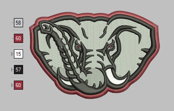 Download Alabama Elephant Embroidery Design 3 Sizes 8 by ...