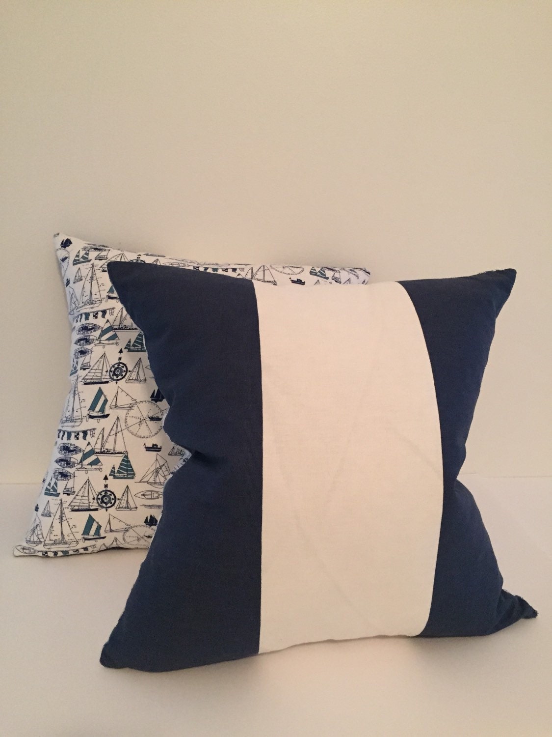 Set of Nautical pillow covers boats pillows coastal pillows