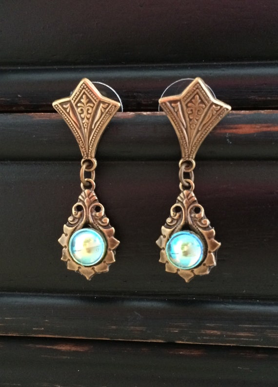 Art Nouveau Earrings Dangle Earrings Vintage Style Jewelry