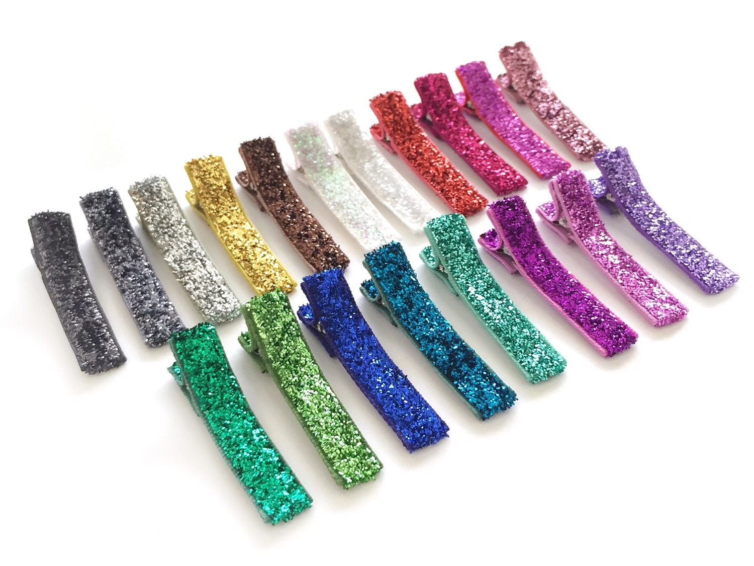 Choose 3 Glitter Hair Clips for Girls Hair Clippies Sparkly