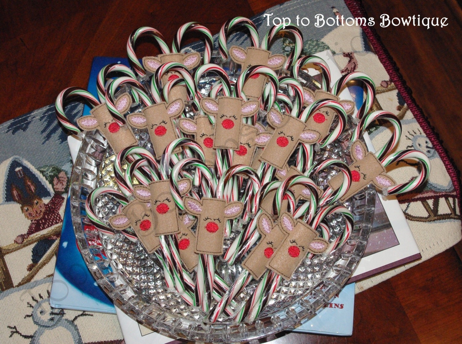 Reindeer Candy Cane Holder Felt