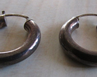 Sterling Silver Hoop Earrings with Patina