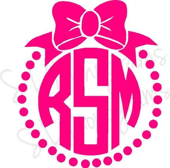 Download Items similar to Bow Circle Frame Monogram on Etsy