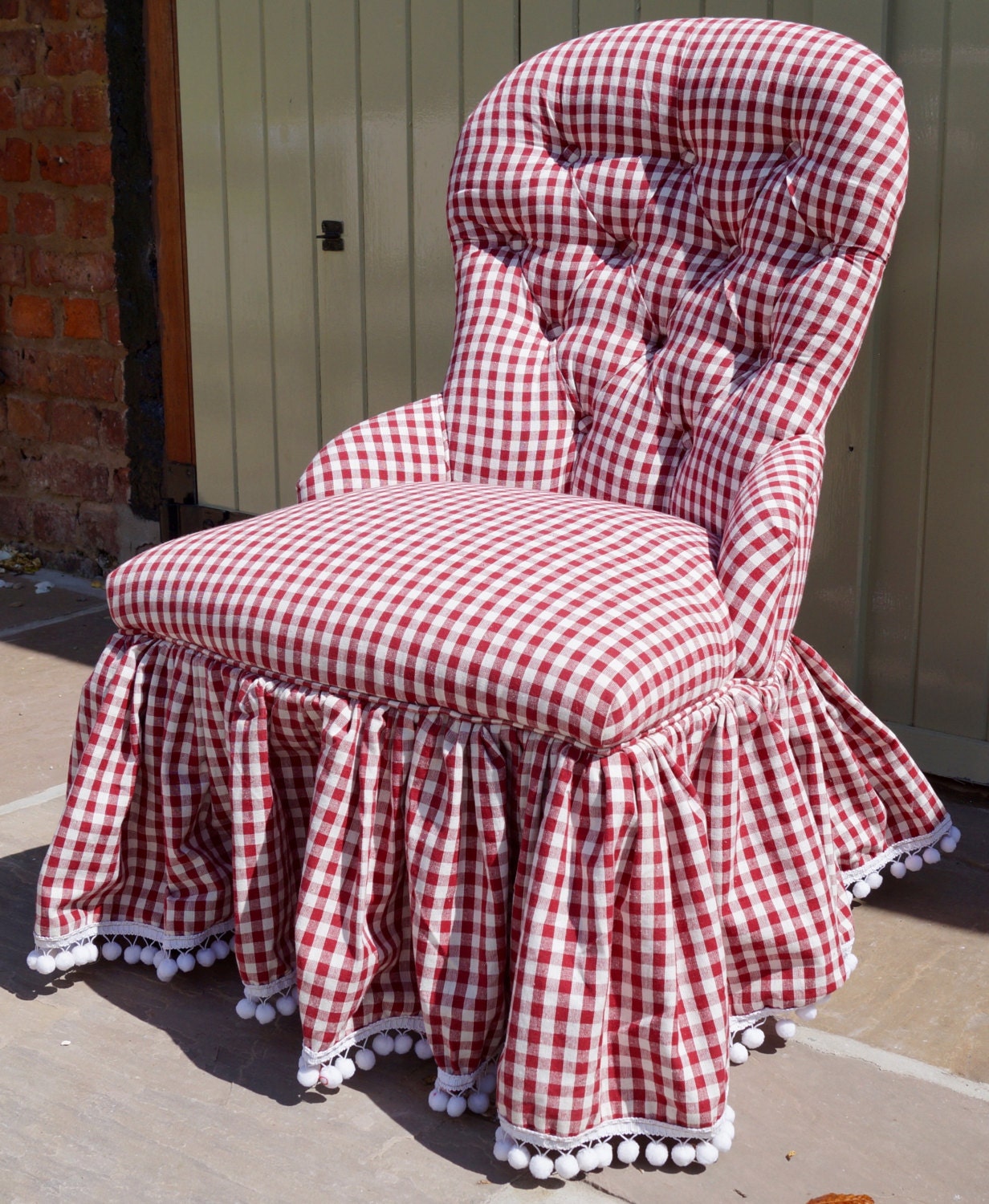 A Vintage French Upholstered Nursing Chair Haute Juice