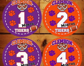 CLEMSON Baby Monthly Milestone Sticker Set......w/ Just Born Set (Optional)