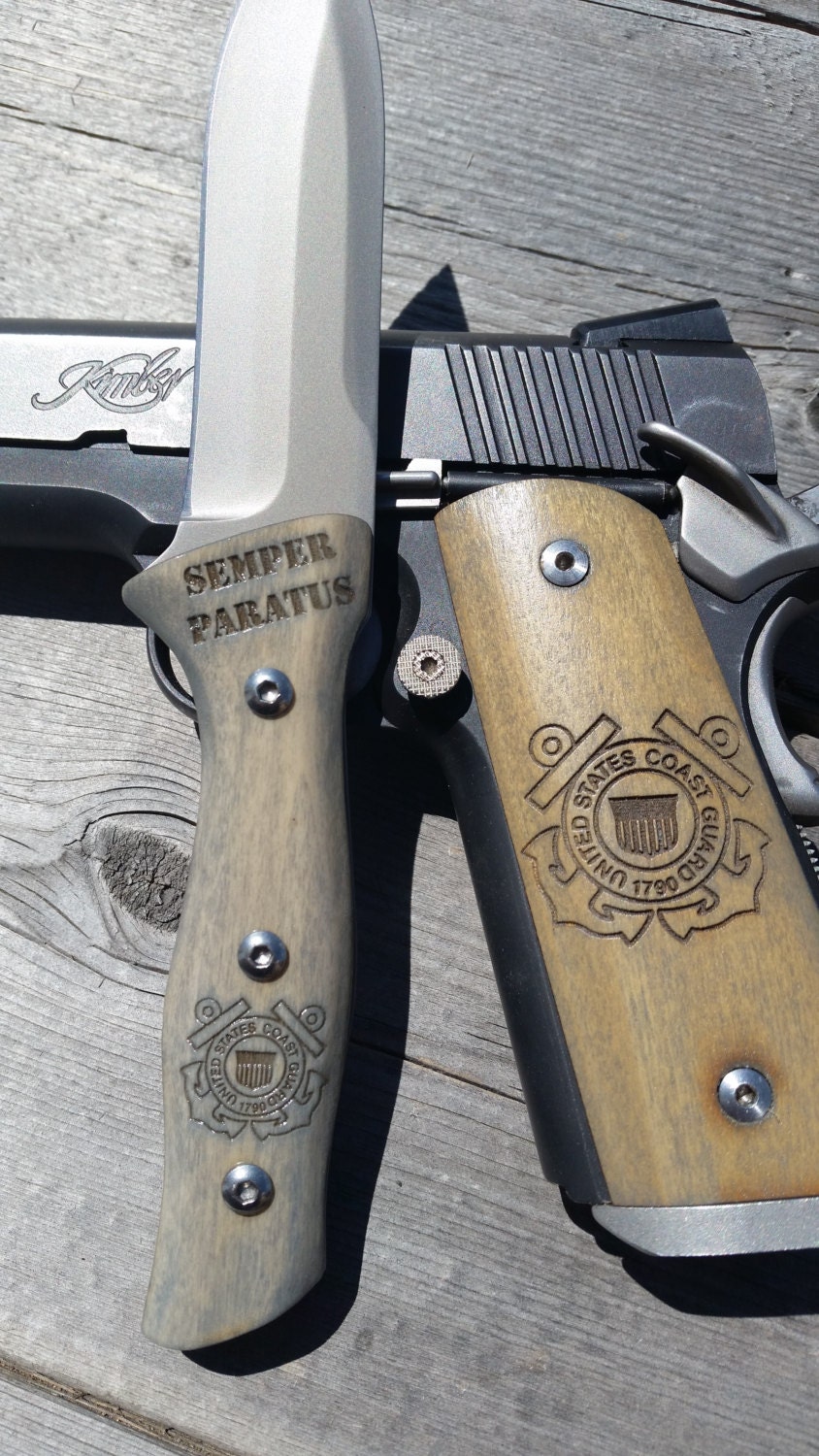 Fixed Blade Pocket Knife with handles to match your custom gun