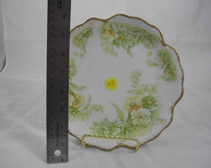 Storewide 25% Off SALE Vintage Original Hand Painted Fine China Floral Luncheon Plate Featuring Beautiful Washed Pattern Design With Gold Ro