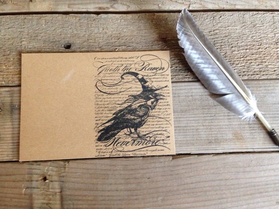 Quoth the raven nevermore hand stamped by Atailoredhome89 on Etsy