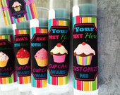 Cupcake Lip Balm Party Favor - Set of 5 - FREE Customization - Cupcake Party Decorations - Cupcake Birthday - Cupcake Wars Party - Cupcakes