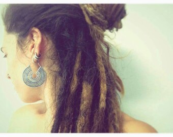 Silver earrings. Tribal earrings ethnic style. Boho earrings.