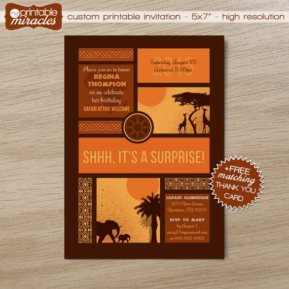 African Party Invitations 5