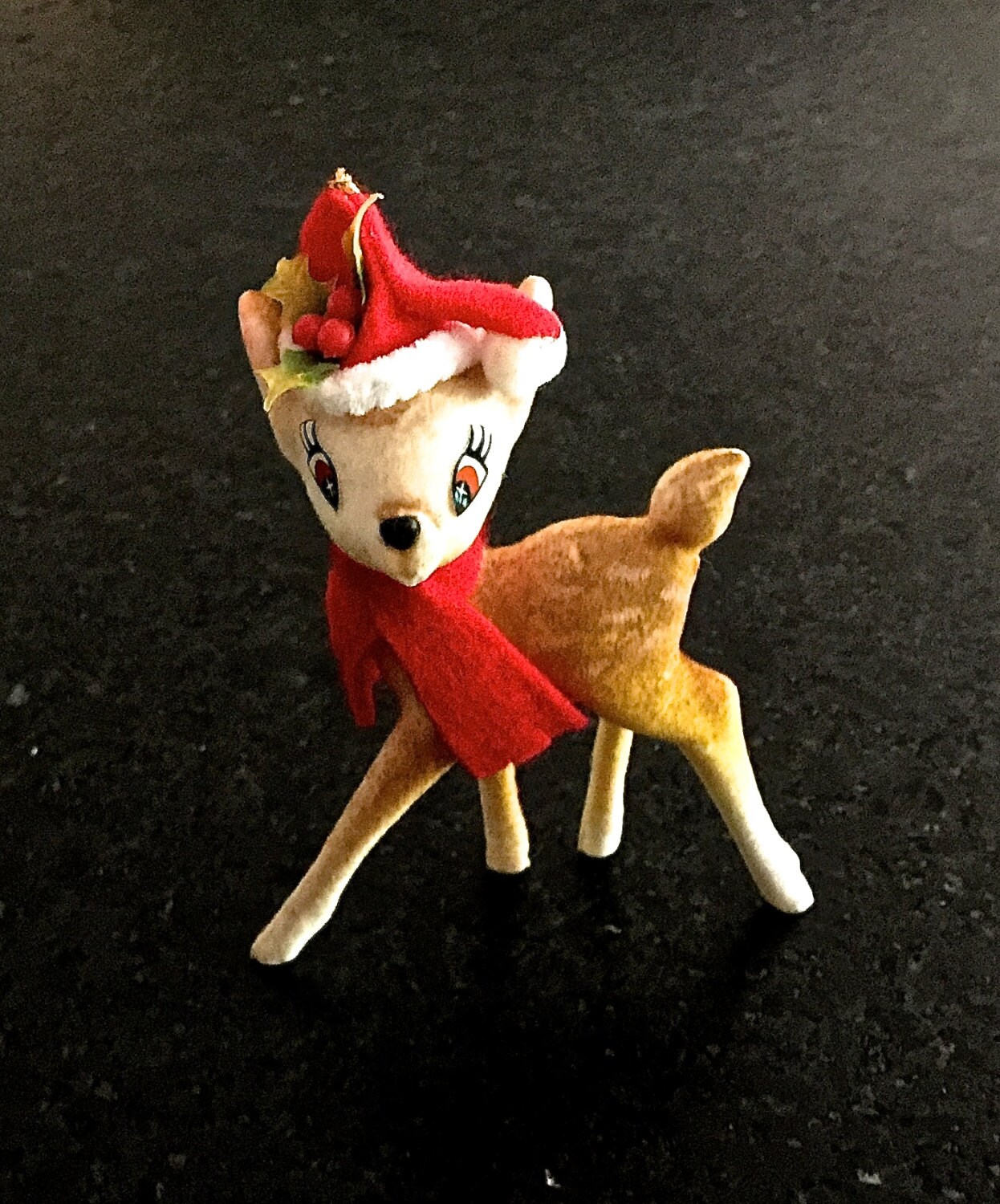 vintage flocked deer reindeer christmas by vintageprairiehome vintage flocked deer reindeer christmas by vintageprairiehome