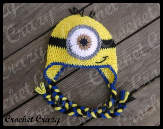 Crochet Minion Hat With Braids By Crochetcrazy2014 On Etsy