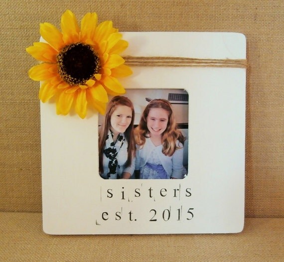 Sister in law wedding gift, Sunflower picture frame